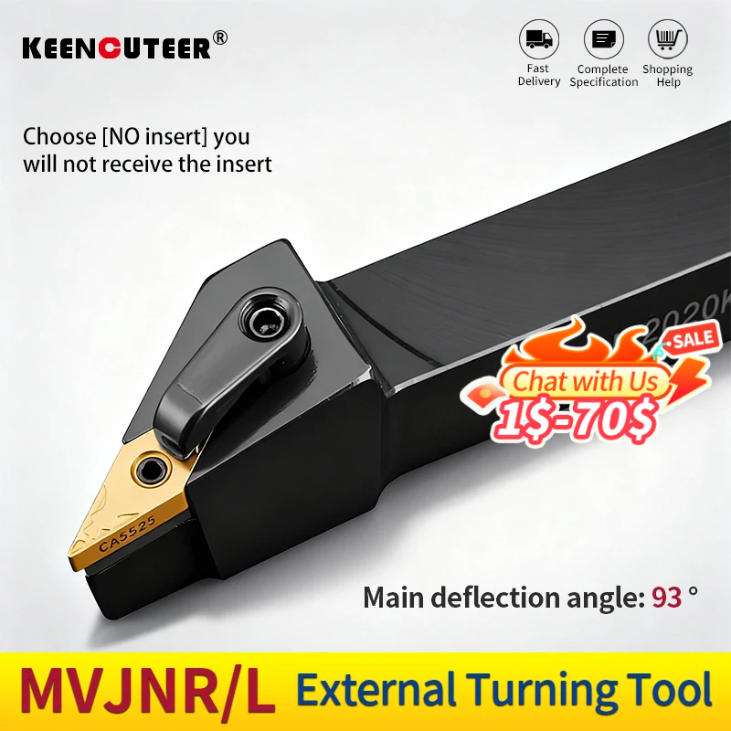 1pc MVJNR2020K16 MVJNR1616K16 MVJNR2525M16 外部旋削工具ホルダー VNMG 超硬インサート MVJNR 旋盤切削工具セット