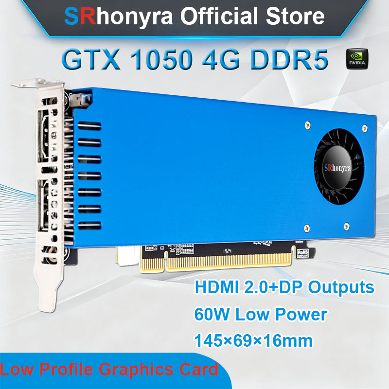 SRhonyra GTX 1050 ロープロファイルグラフィックカード、2/4GB GDDR5 HDMI DP出力対応 SFF/Thin ITX/HTPC PC対応