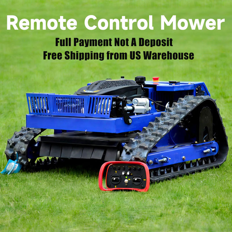 私たちの倉庫からの送料無料ワイヤレスリモートコントロール芝刈り機、全額支払いロボット芝刈り機、全地形ロボット草刈機