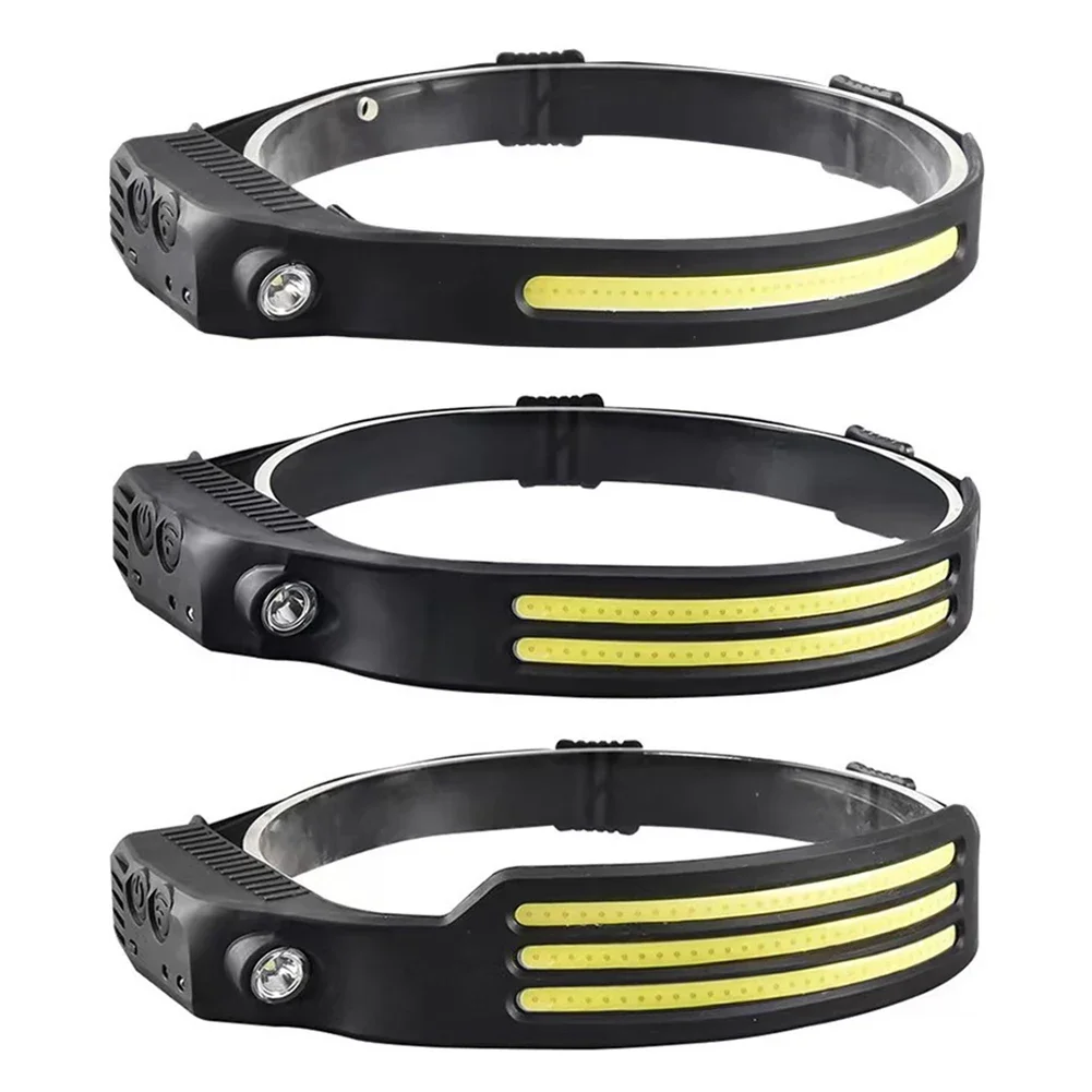 COB LED ヘッドランプ誘導ヘッドランプ内蔵バッテリー USB 充電式ヘッド懐中電灯アウトドアキャンプ釣りセンサーヘッドライト