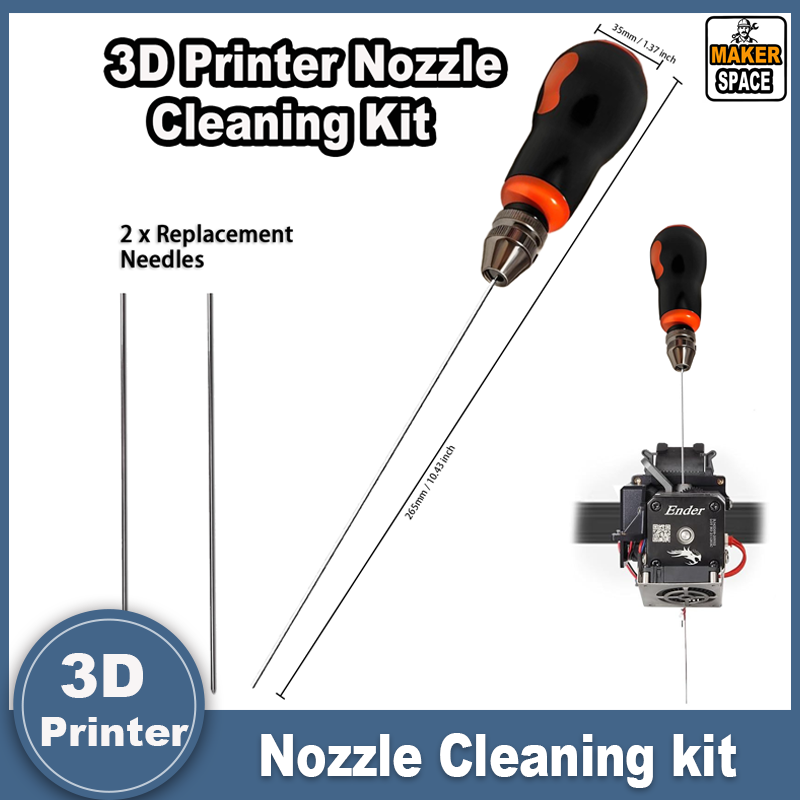 Clog Poke 3D プリンターアクセサリー、Φ1.6mm 喉ピアスニードルツール (あらゆる 1.75mm ノズル用)、3D プリンターノズルクリーニングキット