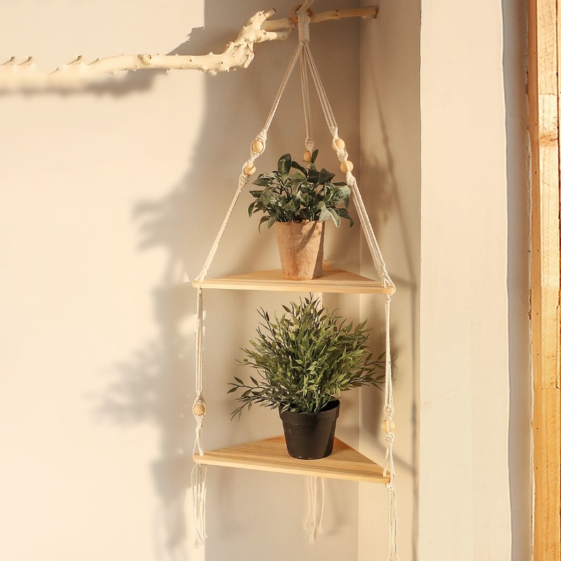 クリエイティブ壁植物棚リビングルーム植木鉢収納ラックバルコニー吊り植物棚レトロ家の装飾収納ラック