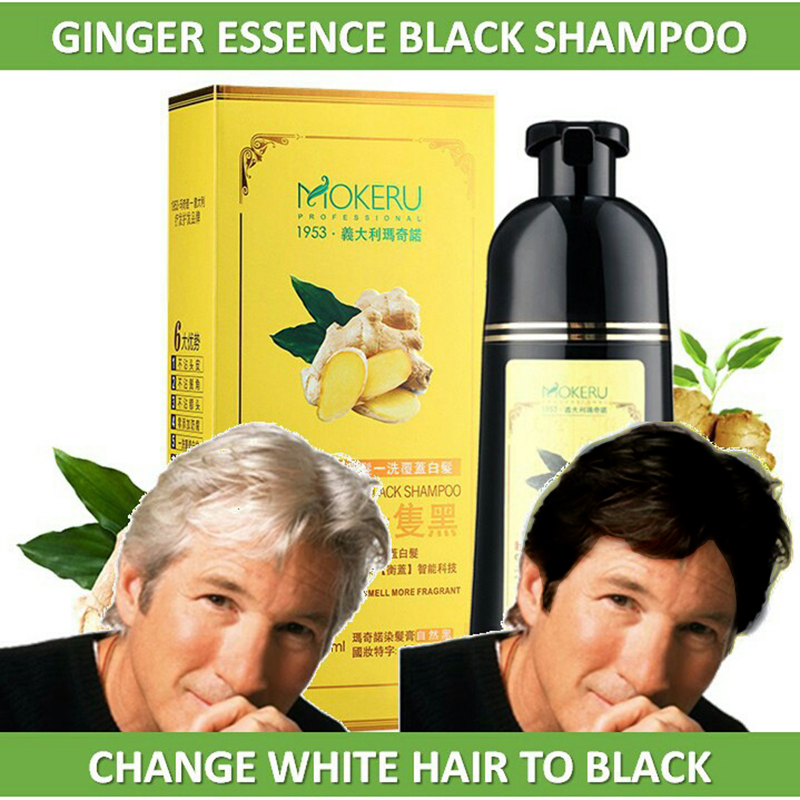 Mokeru 長期持続永久ヘアカラー天然ジンジャー染毛剤ブラックシャンプー女性と男性用 Fast Beatuy Health Products