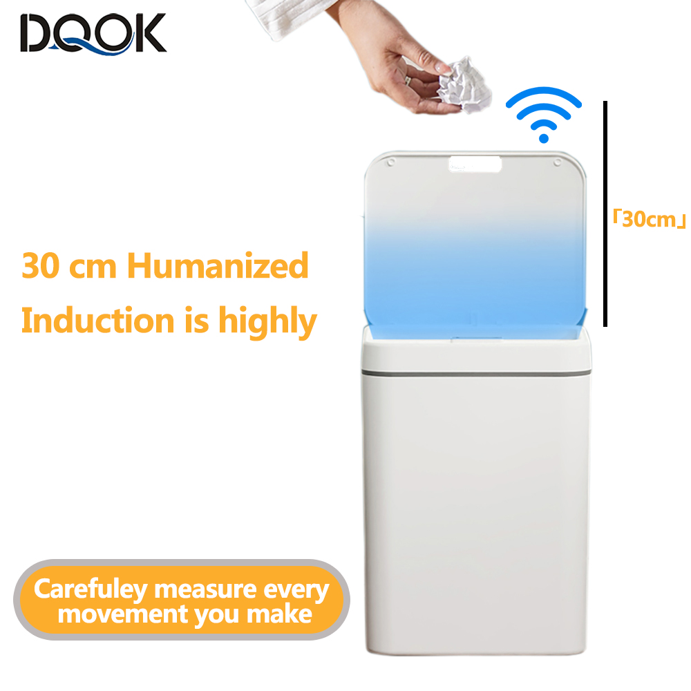 DQOK スマート誘導ゴミ箱自動ゴミ箱バケツゴミバスルームキッチン電気式タッチゴミ箱紙バスケット