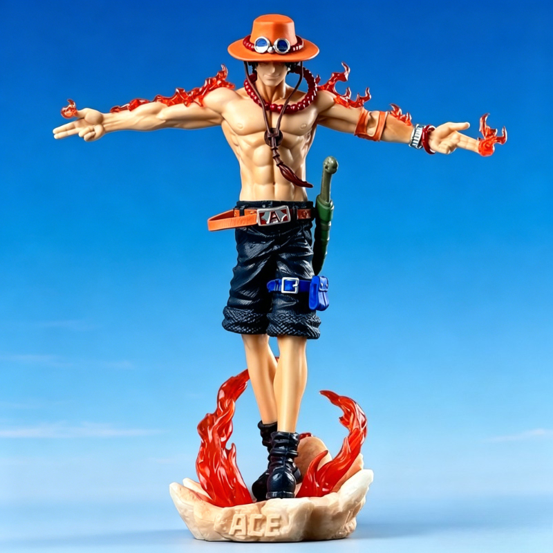 ワンピースクロスポートガス D エース漫画フィギュアモデル 2D アニメ置物ディスプレイスタンドライトアニメ商品卸売