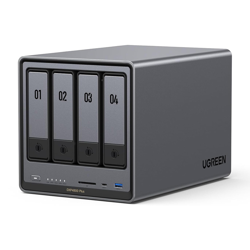 NASync DXP4800 Plus 4 ベイ デスクトップ NAS Pentium Gold 8505 5 コア CPU 16GB 32GB RAM ネットワーク接続ストレージ