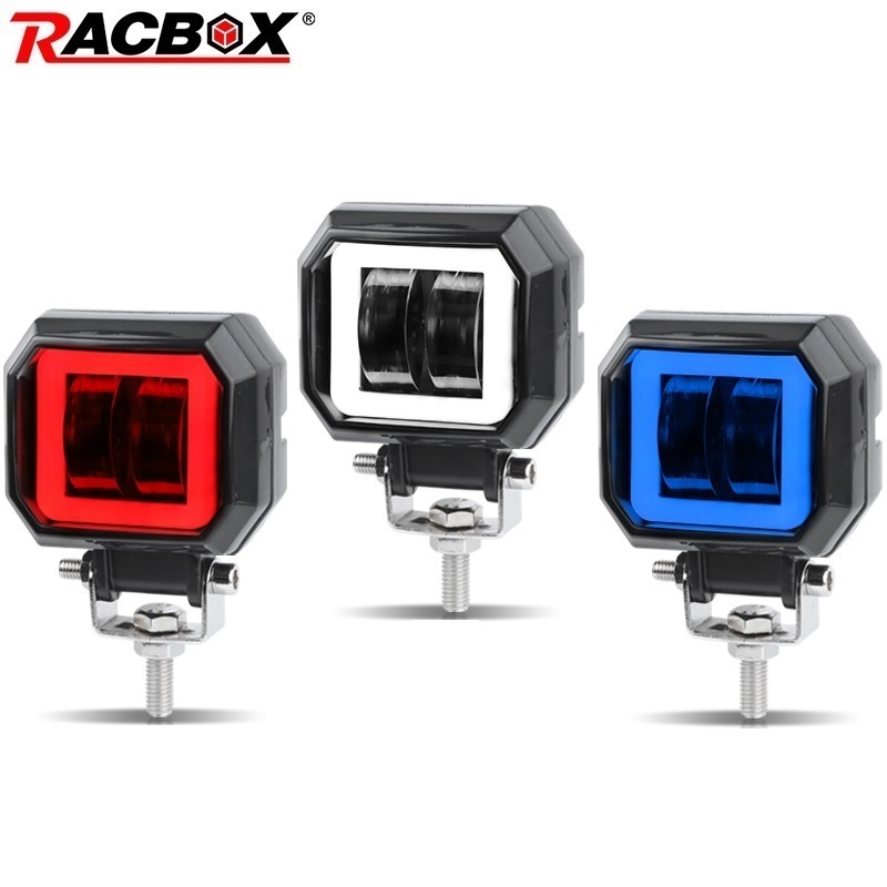 3 インチ 7D 光学レンズ LED ワークライト防水正方形ラウンド Led ドライビングライト白青赤アングルアイ 12V 24V SUV ATV