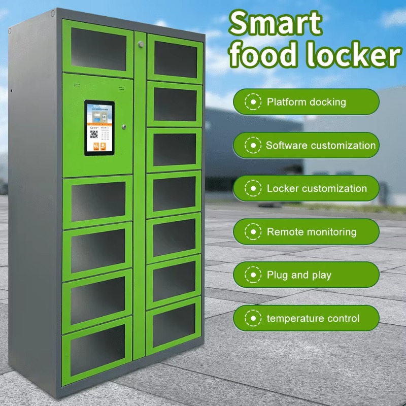 カスタマイズされた屋外スマート食品ロッカー 24 時間セルフサービス両面電子ロックレストランの食品の便利なピックアップ