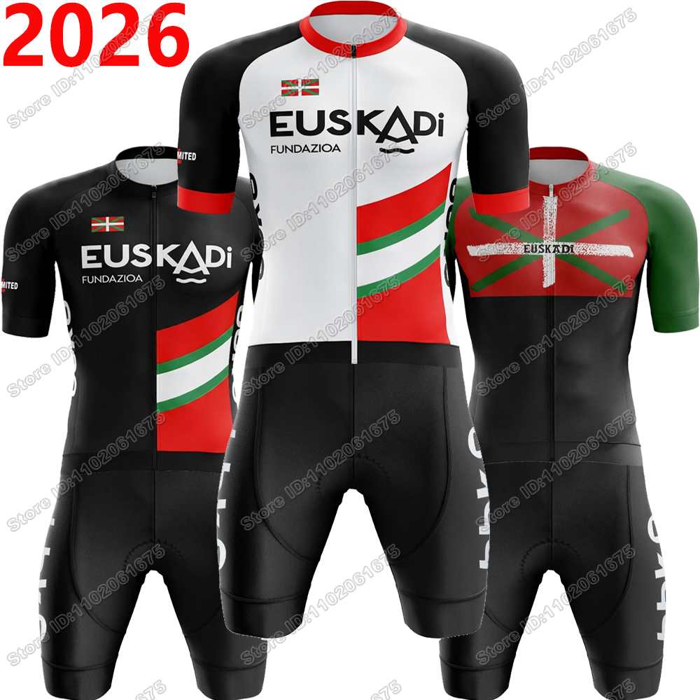 2026 Team-EUSKADI サイクリングジャージセットバスク国自転車連盟サイクリング服夏ロードバイクシャツスーツビブショーツ