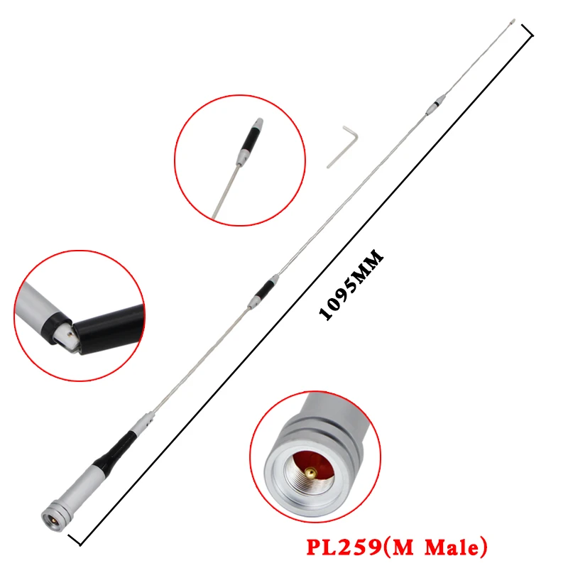 SG7500 VHF UHF デュアルバンドアンテナ車モバイルアンテナ 144/430Mhz SG-7500 高 dBi ゲインアンテナ KT-8900D KT-8900 BJ-318