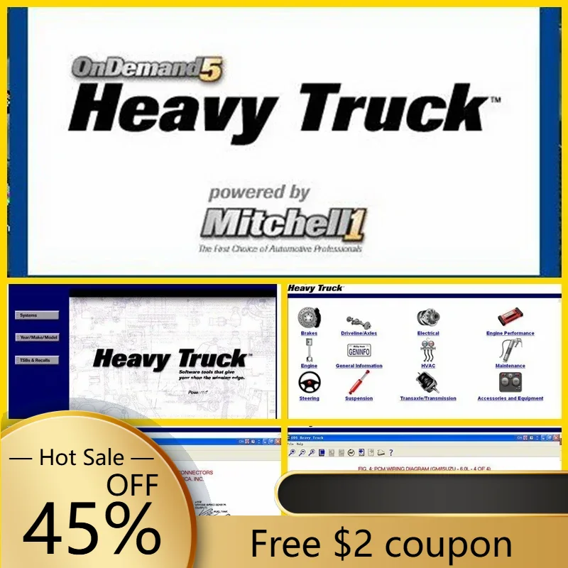 2024 Mit chell Heavy Truck Diagnostic Software 2005 Auto Diagnosis Data Diagnostic Truck On-demand5 Repair Information Scan Tool