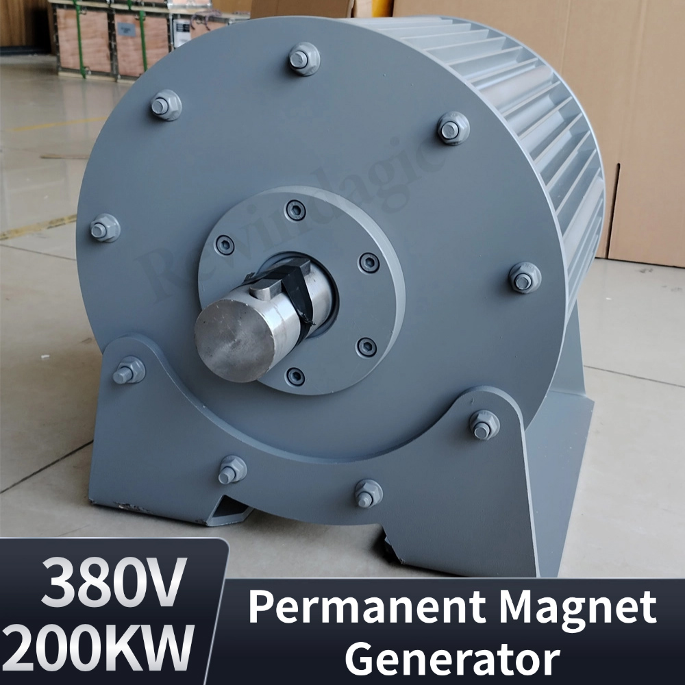 50KW 高効率 380V ギアレス永久磁石発電機タービン低速水利と風力発電家庭用