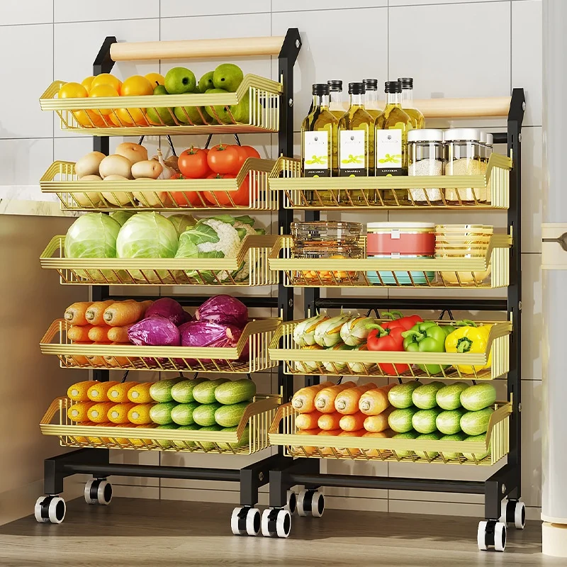 バーカートキッチンアイランドカートローリング収納ラック野菜オーガナイザー金属多層モバイルパントリー省スペースユーティリティカート