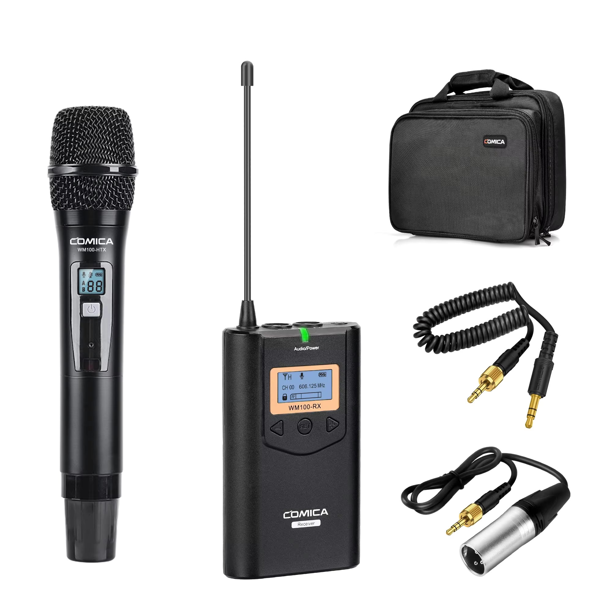 CVM-WM100H UHF 48 チャンネルプロフェッショナルワイヤレスハンドヘルドマイク Canon Nikon Sony Panasonic Fuji DSLR カメラ XLR 用