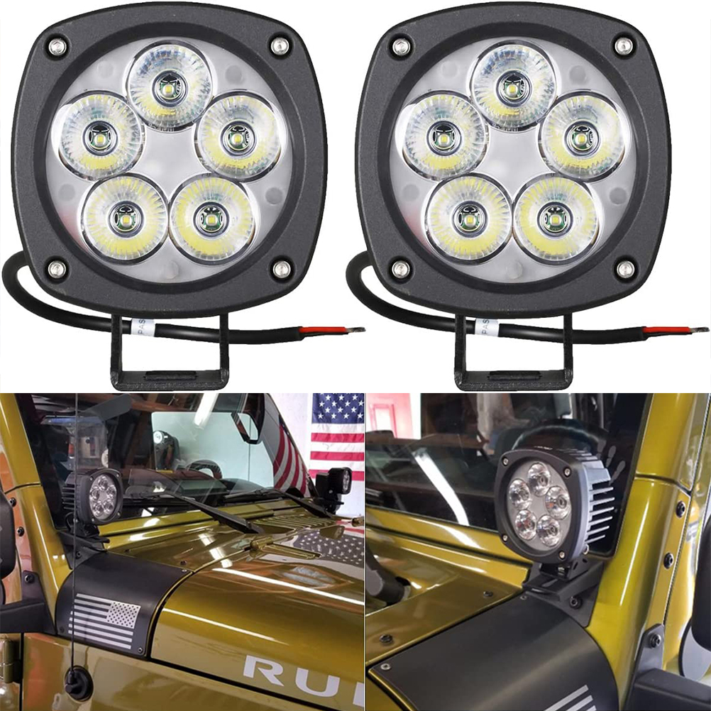 2 個 LED ワークライト 4 インチ白明るいオフロード補助駆動ランプトラック車ジープラングラー JL グラディエーター用