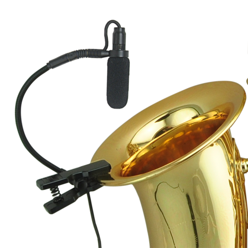 LOMEHO 3 Pin 4 PIN Mini XLR Saxophone Microphone Supercardioid 3.5mm Trumpet Music Wind Instrument Horn Sax Mic IM-20