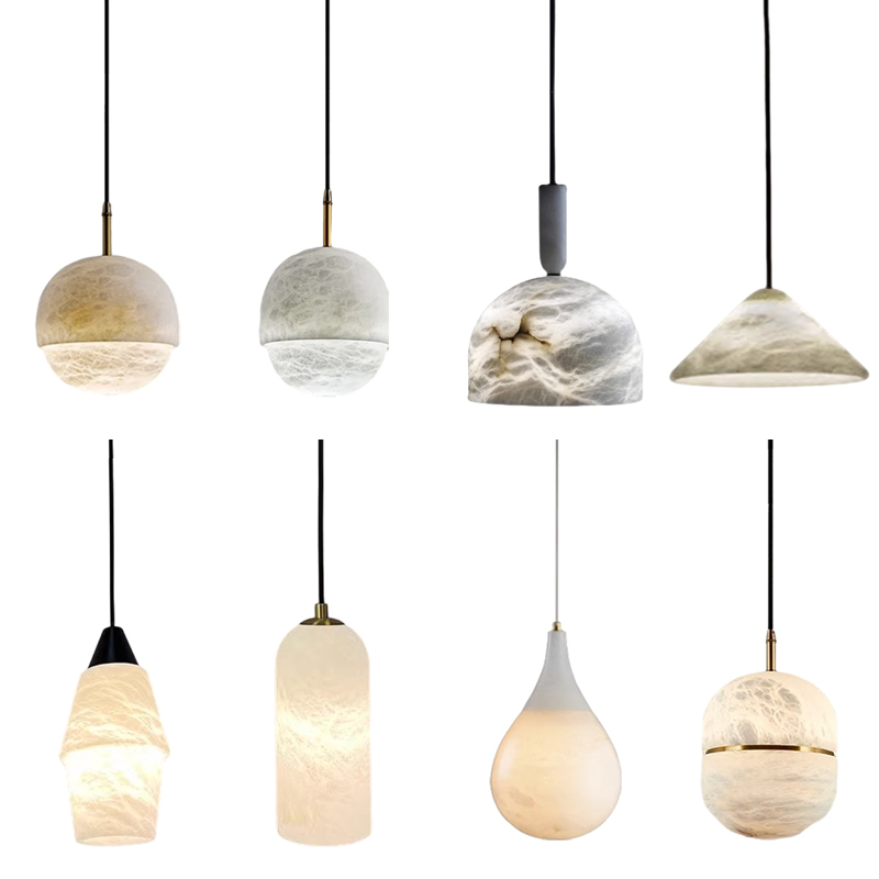 最高品質の大理石コレクション LED ハンギングランプシャンデリア照明光沢サスペンション照明器具ランペンダイニングルーム用