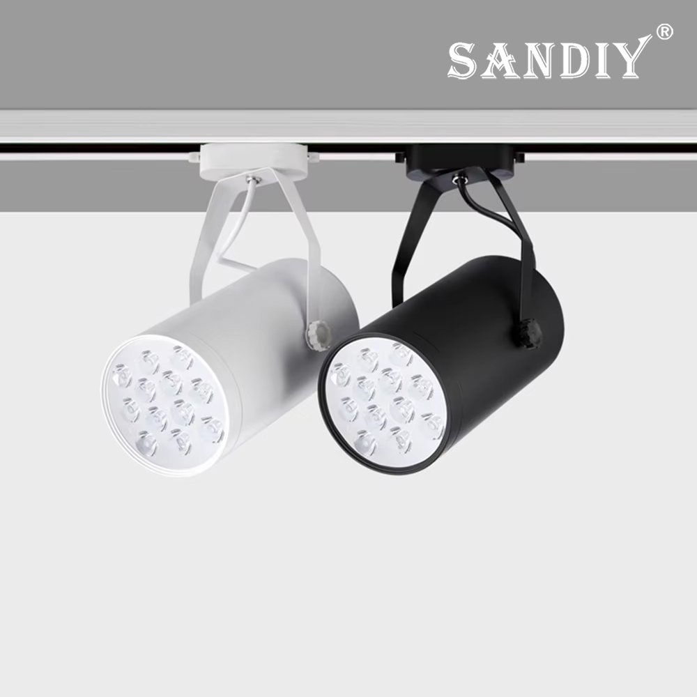 Led トラックライト 2020 3 ワット 7 ワット 12 ワット 15 ワットレールトラックランプ COB 調整スポットライトショップホームホテル照明器具ブラックホワイト