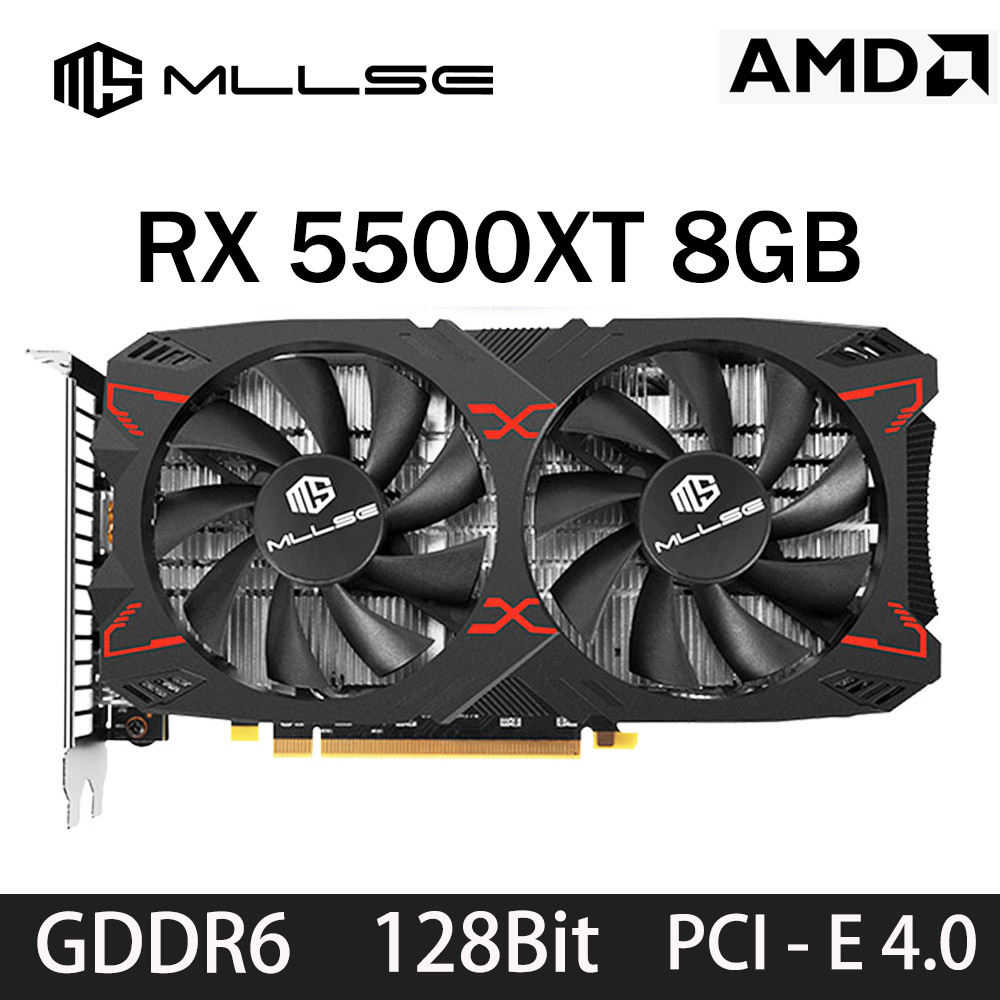 MLLSE AMD RX5500XT 8G ゲーミンググラフィックカード 8GB 128Bit GDDR6 PCI-E 4.0×8 GPU Radeon rx5500xt 8gb ゲーム ビデオカード Placa de vídeo