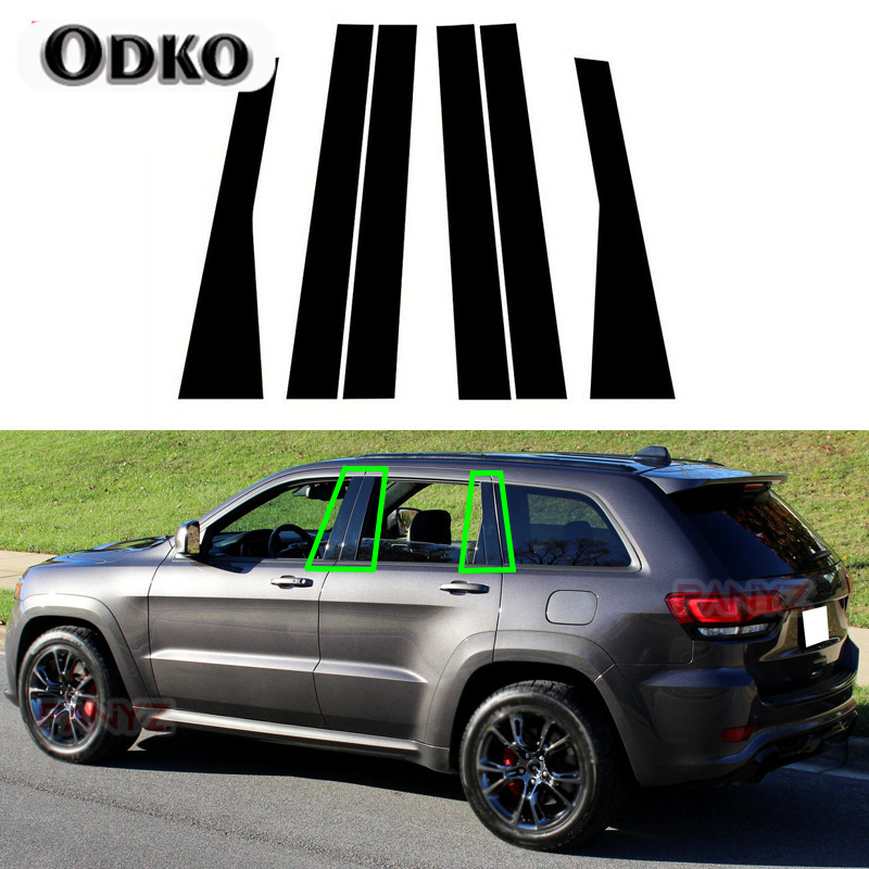 ジープグランドチェロキー 2011-2021 車の柱ポストドア窓トリムパネルカバー BC 列ステッカーアクセサリー外装部品