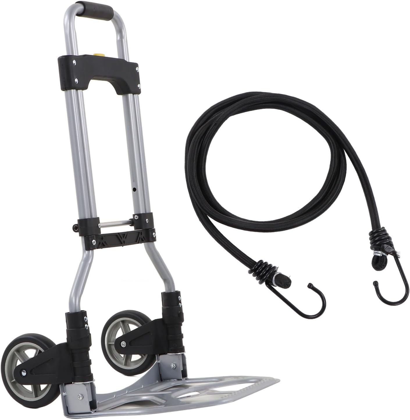 産業および家庭用折りたたみアルミニウムハンドトラック、70 kgの耐荷重と2つの車輪を備えた輸送トロリー、折りたたみ式
