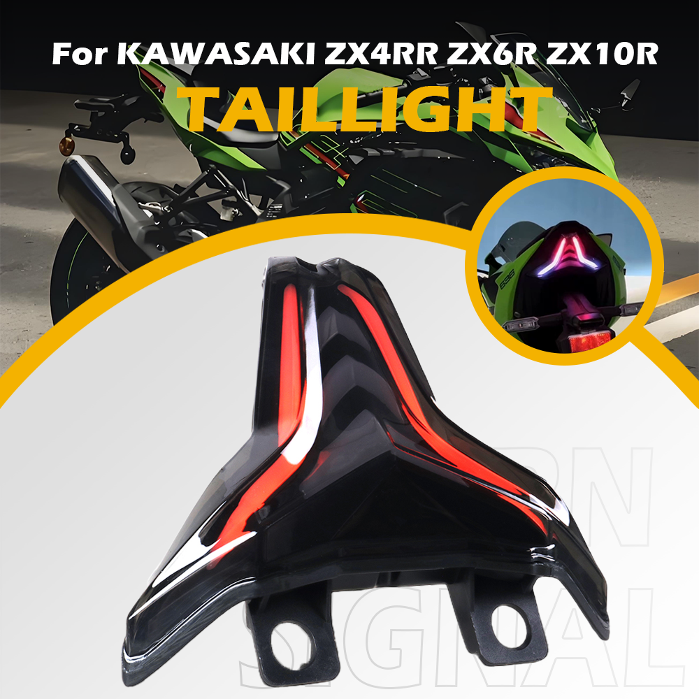 オートバイの Bluetooth LED テールライトフローターンシグナル 7 色調整可能なライトカワサキ ZX4RR ZX6R ZX10R NINJA400 Z1000