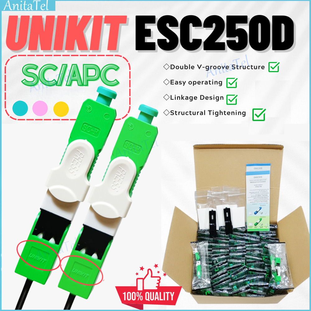 100% オリジナル Unikit ESC250D 光ファイバ高速コネクタ SC/APC/UPC SM シングルモード光ファイバクイックコネクタ FTTH 光学ツール