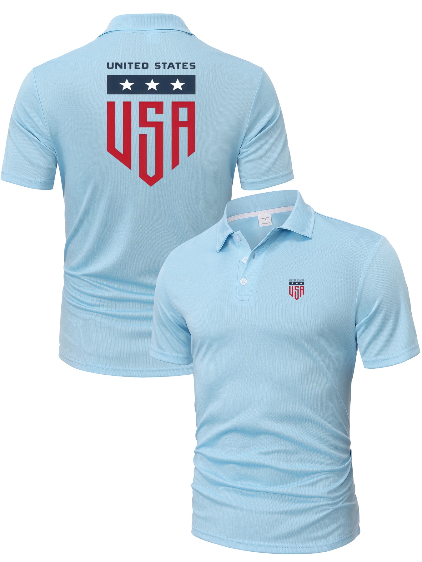 メンズ半袖通気性ボタンダウンポロシャツ。メンズサマースポーツとフィットネス速乾性プリントTシャツ