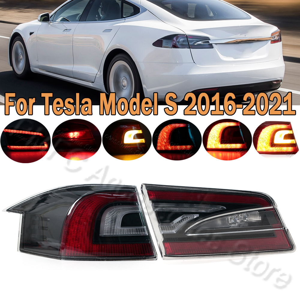 車のテールランプアセンブリリアブレーキランプターンシグナルライトテスラモデル S 2016 2017 2018 2019 2020 2021 600591800 600591900