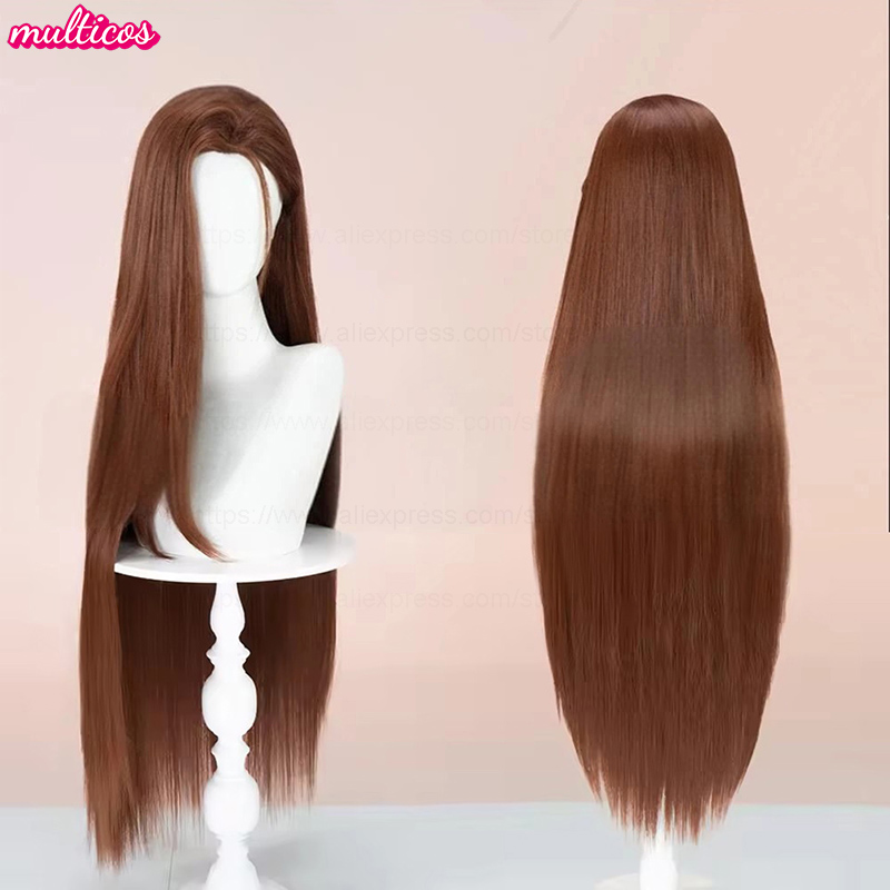 High Quality Hyuna Cosplay Wig Alien Stage Cosplay Long Straight Brown Heat Resistant Synthetic Hair Game Anime Wigs + Wig Cap