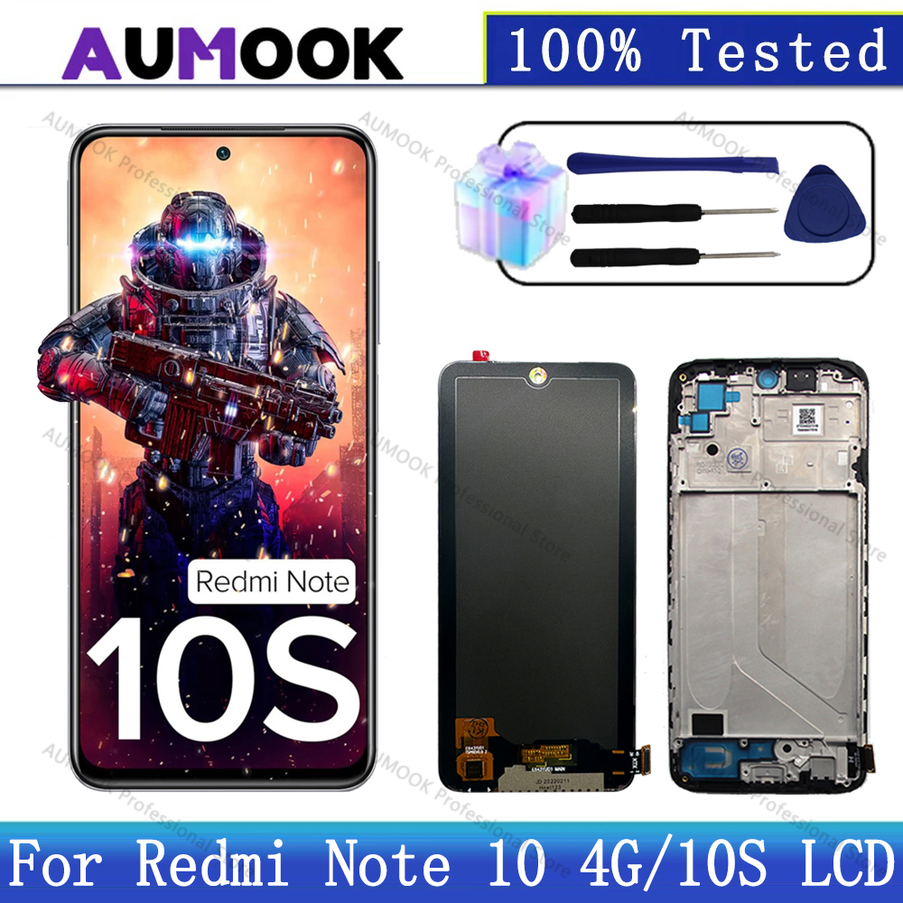 新しいテスト済みディスプレイ Xiaomi Redmi 注 10S 液晶画面デジタイザ Redmi 注 10 4 グラム AMOLED ディスプレイ M2101K7AG 交換部品