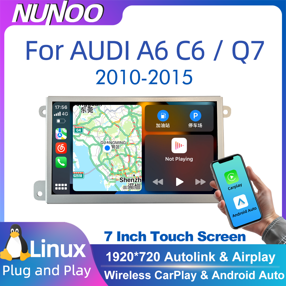 7 インチ Linux ワイヤレス Carplay Android 自動アウディ Q7 4L A6 C6 4F 2005-2015 カーラジオマルチメディアビデオプレーヤータッチスクリーン