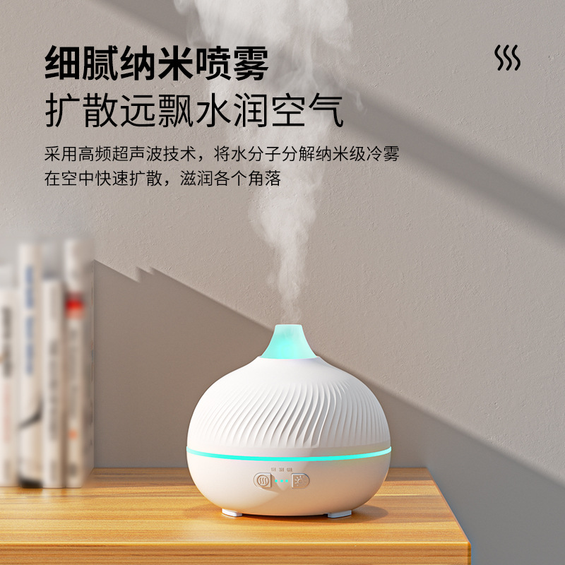 エッセンシャルオイルアロマディフューザー、カラフルな環境光を備えた自動スプレー加湿器、寝室用デスクトップデバイス