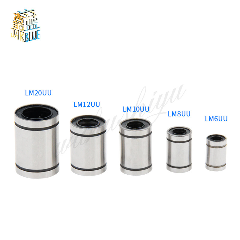 10 個 LM6UU LM8UU LM10UU LM12UU LM20UU リニアボールベアリング 6 ミリメートル 8 ミリメートル 10 ミリメートル 12 ミリメートル 20 ミリメートル部品ブッシュブッシュ鋼 3D プリンタ部品