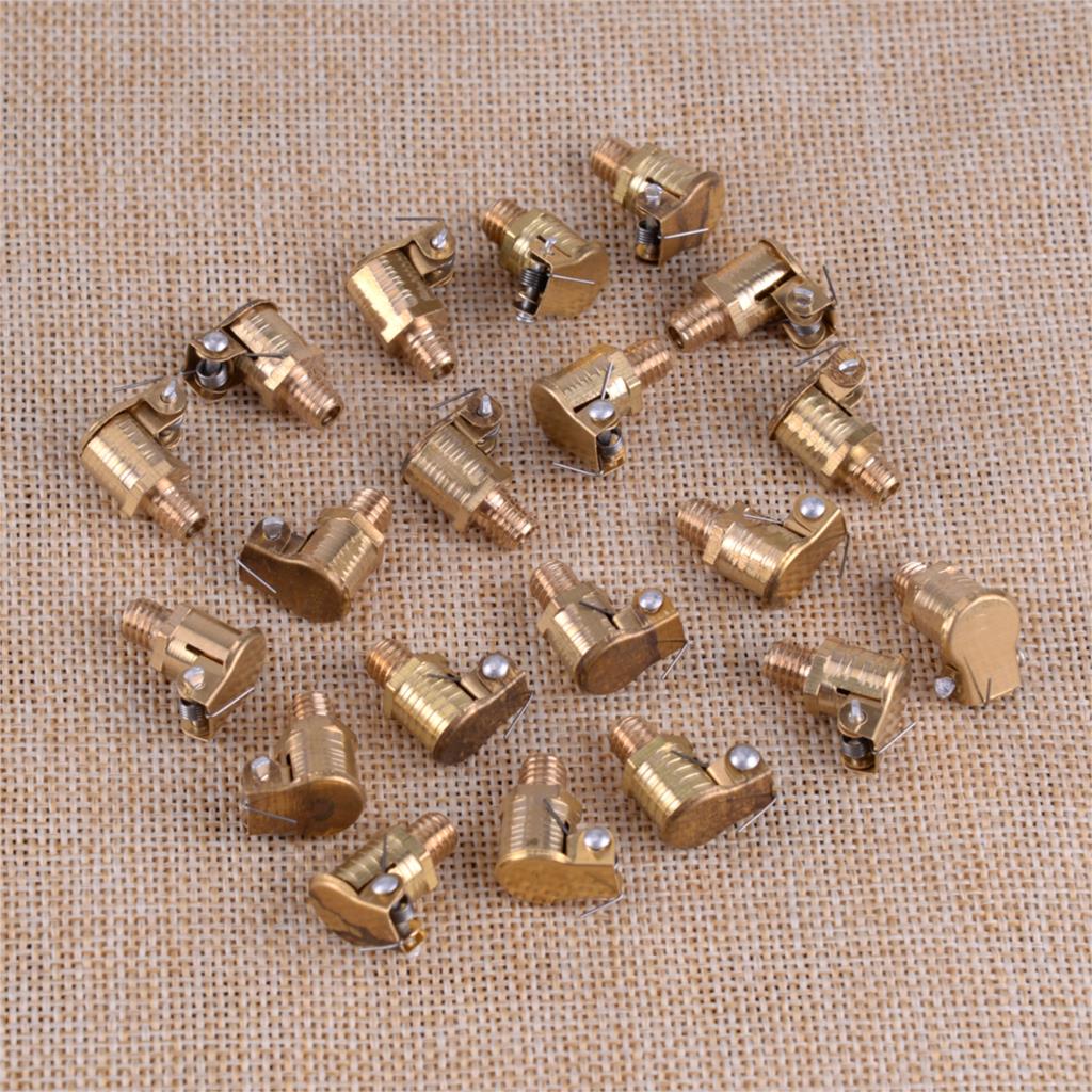 20 個 M6x1mm メートルおねじ真鍮メッキ亜鉛合金グリースオイルカップオイラースプリングフリップキャップポートカバーフィットミスエンジン