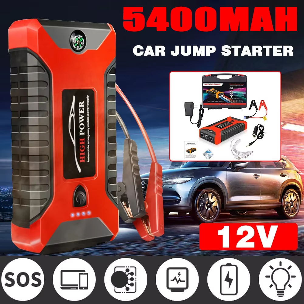 4 で 1 600A ジャンプスターター電源銀行 5400mAh エアコンプレッサータイヤポンプポータブル充電器車のブースター始動装置