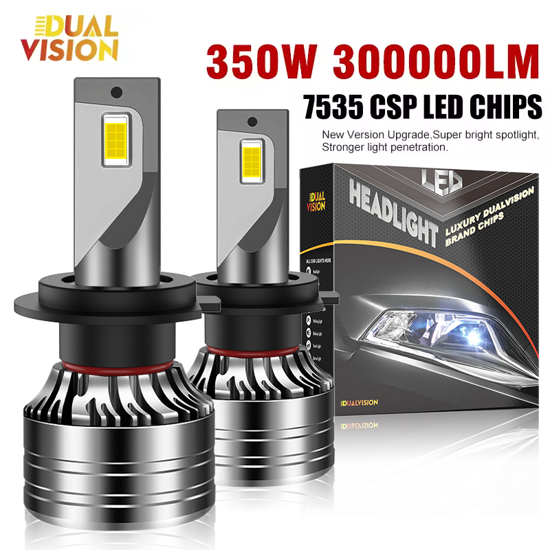 Dualvision 2 個車のライト H7 H4 H1 9006 H11 9005 H8 H9 超高輝度 LED ヘッドライト高ロービームフォグ電球ホワイト 6000K 12V