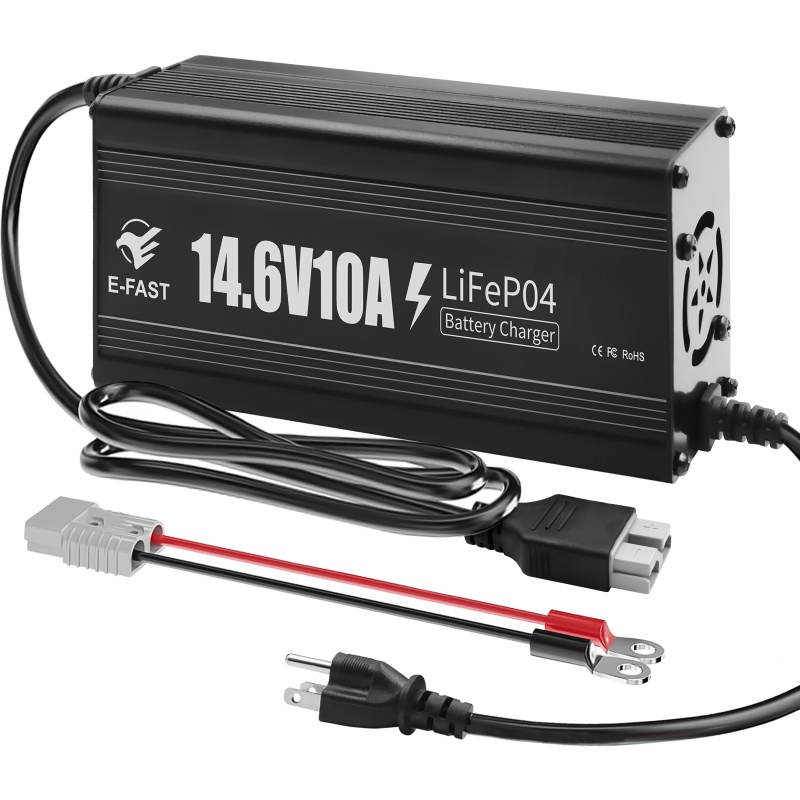12V 10A スマートバッテリー充電器 LiFePO4 14.6V 充電器アンダーソンプラグ マリン RV 用