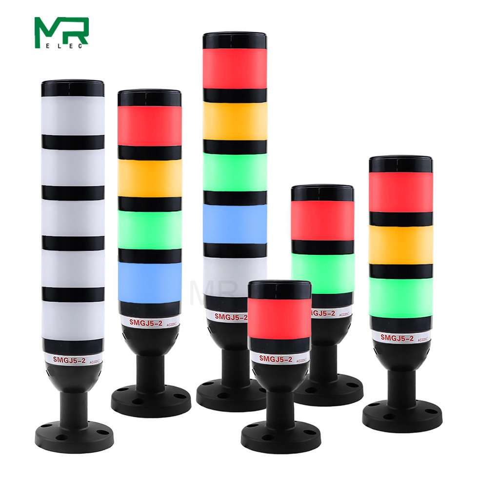 SMGJ5 New Multifunctional Rotary Industrial Signal Tower Warning Light Alarm Device 12V 24 V 110 V 220 V 1 ~ 5 Optional