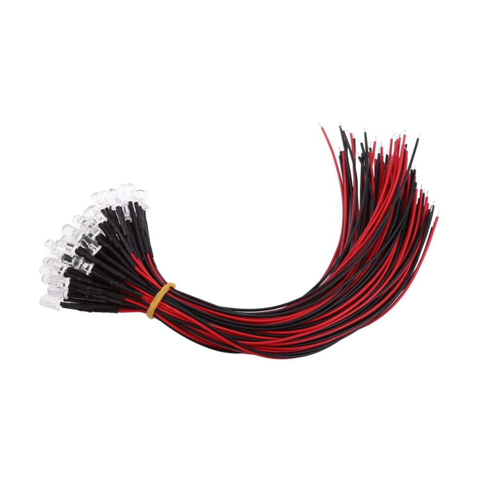50 個 5 ミリメートル配線済み LED ダイオード DC12V 赤青オレンジゆっくり点滅 DC12V LED ライト拡散 LED ランプ低電圧照明