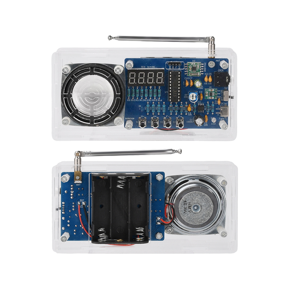 DIY FM ラジオキット 87.5-108MHz デジタルディスプレイ電子はんだキット STC8G1K08 RDA5807M AXS2031 Type-C 2.5-5.5V ワイド電圧