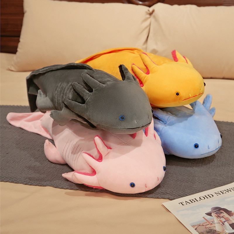 45 センチメートルかわいいカラフルなイモリぬいぐるみぬいぐるみかわいいアホロートルサラマンダーファジーぬいぐるみ魚なだめる長い枕クッションキッズギフト