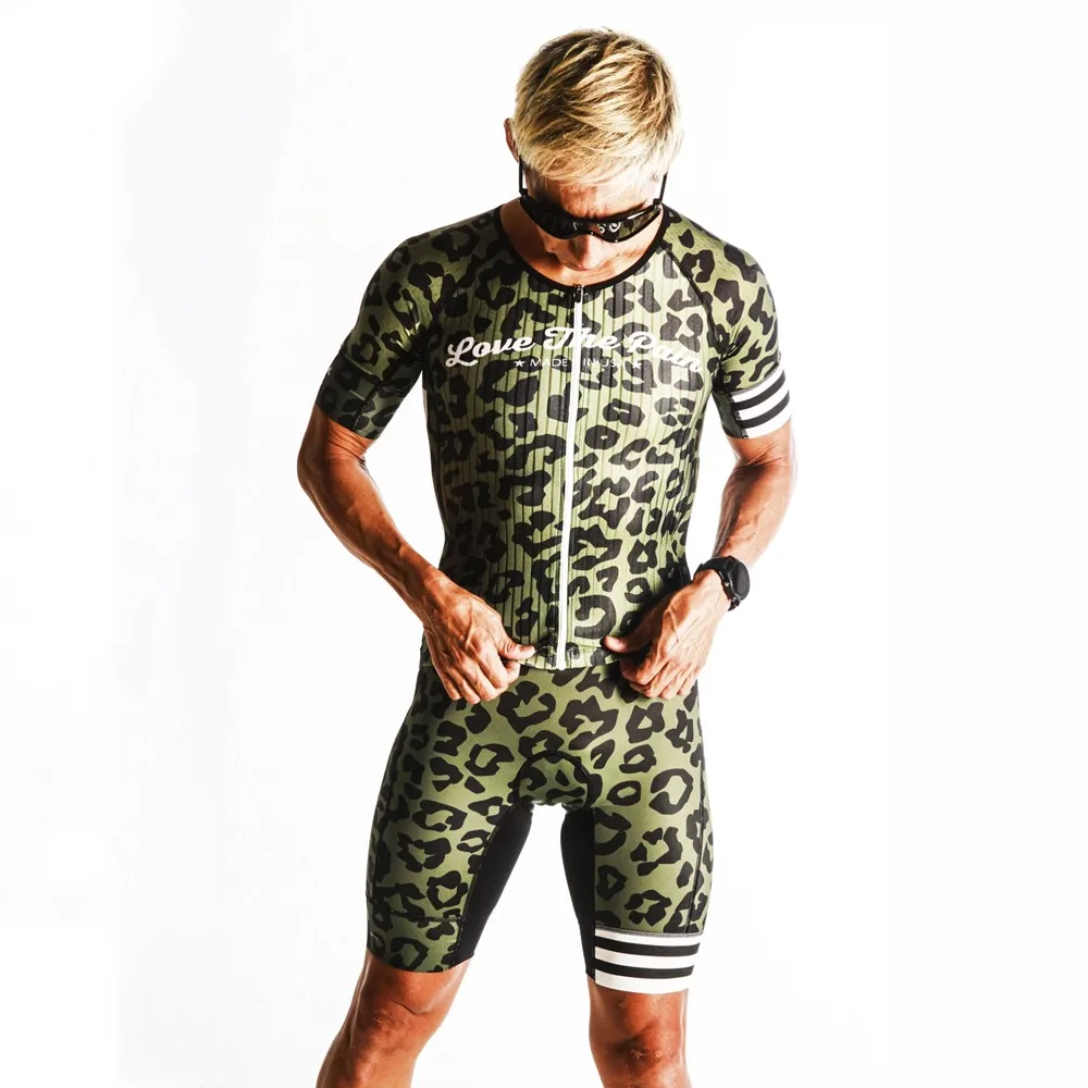 ラブザペイン男性サイクリングスキンスーツトライアスロンスピードスーツトライスーツ半袖スピードスーツランニング服ジャンプスーツ服セット 9d