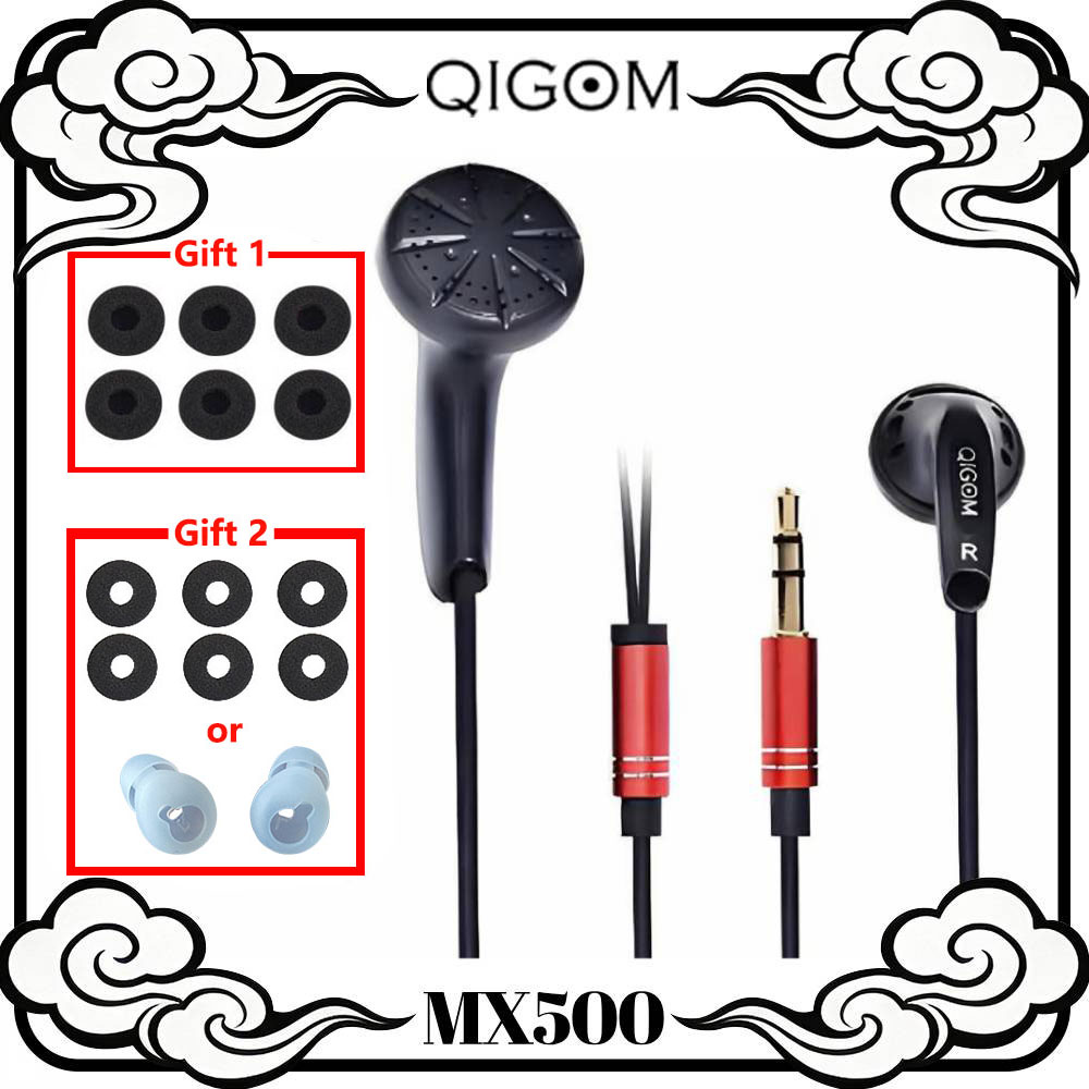 QIGOM MX500 低音 HIFI イヤホン有線フラットヘッドイヤフォンヘッドセット 109dB 32Ω 15.4 ミリメートルダイナミックイヤホン 1% 歪みイヤホン