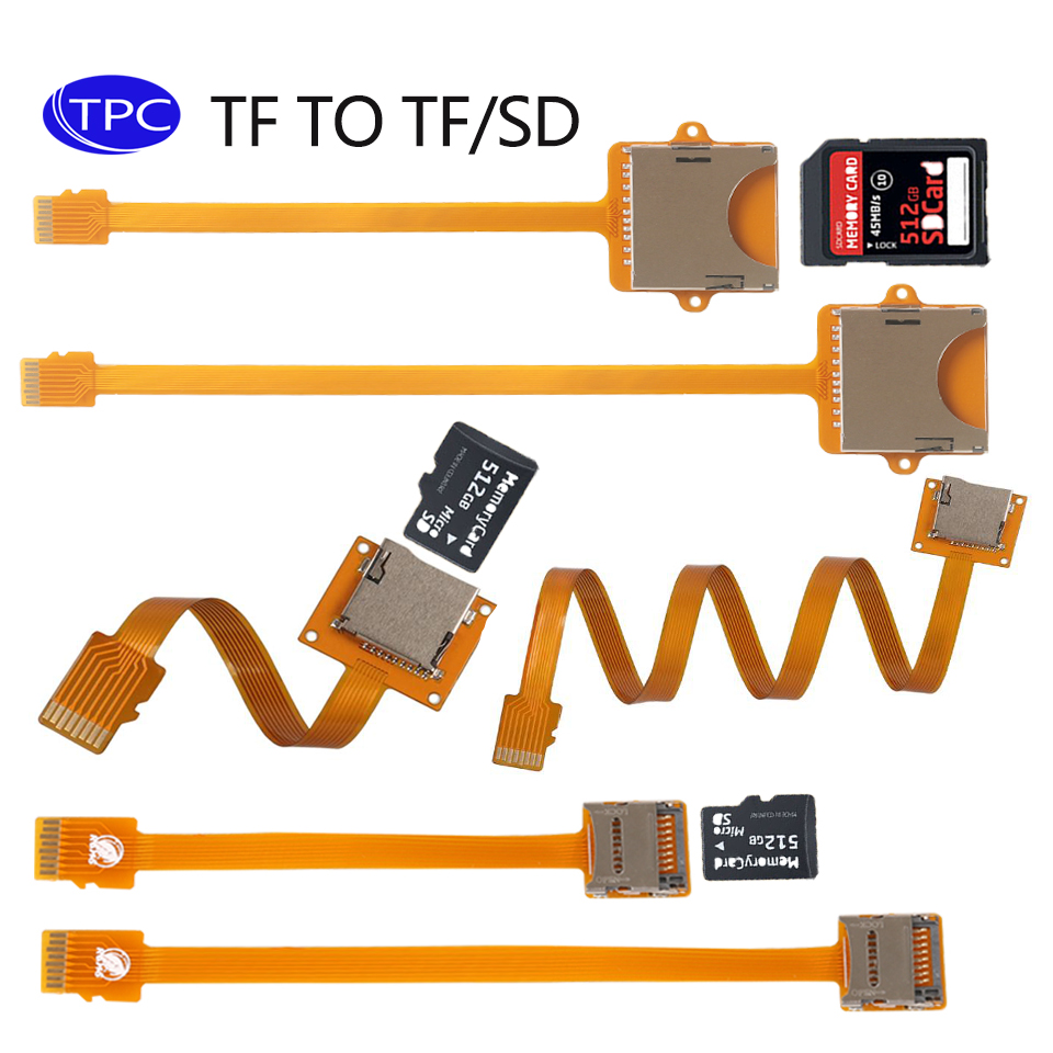TPC マイクロ SD メモリカードキットオスメス延長ケーブルソフトリボンフラットマイクロ SD/TF カード FPC ケーブルエクステンダー 10/25/30 センチメートル