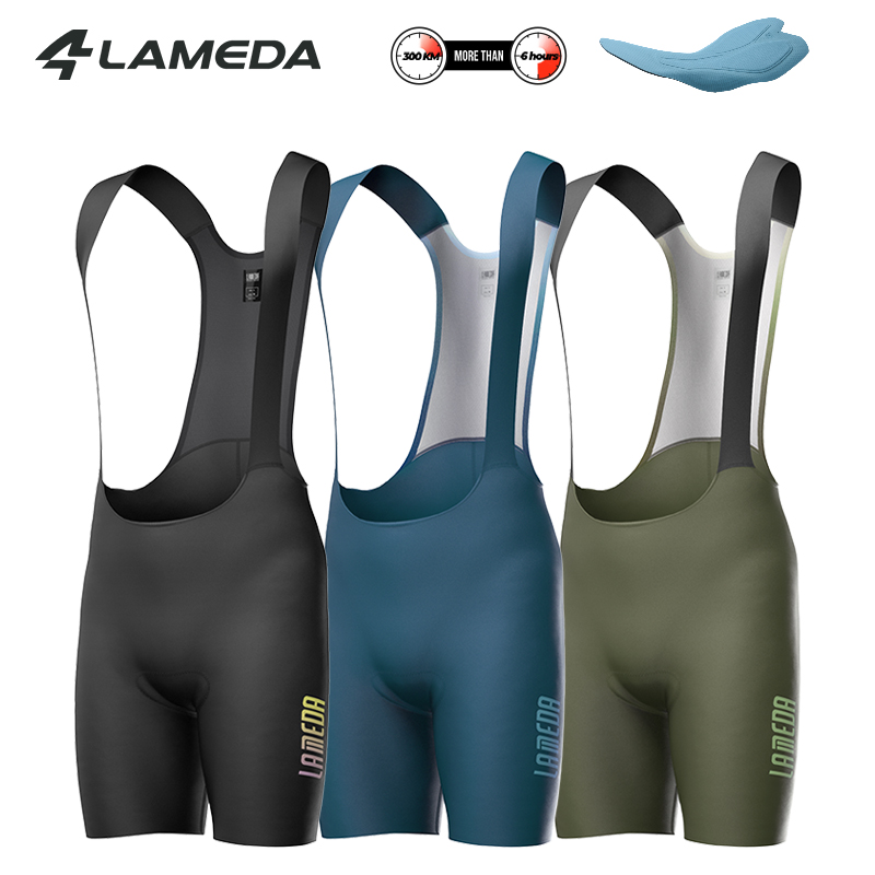 LAMEDA メンズサイクリングビブショーツプロフェッショナルサイクリングビブ 6 時間パッドハイウエスト自転車ショーツ通気性ロードバイク服
