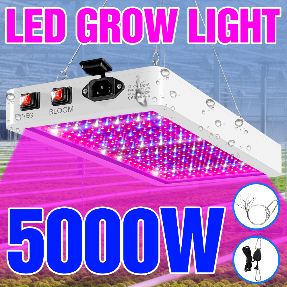 5000 ワット屋内 LED 成長ライト LED 植物ランプ電球 220V フルスペクトル Phytolamp 4000W 110V 水耕栽培ランパラ LED パネル Bombilla