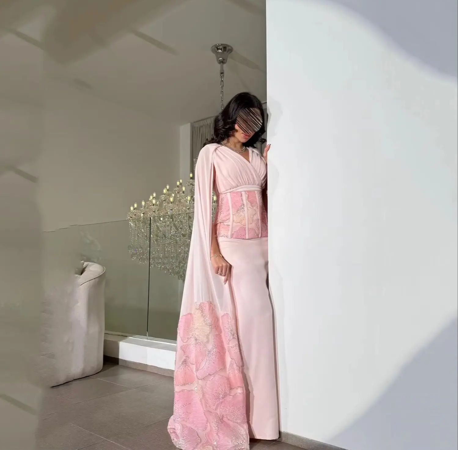 Lorrtta فساتين سهرة Dresses Gala Luxurious Women's Evening Dresses for Special Occasions Pink 3D Flowers Customized Prom Dress