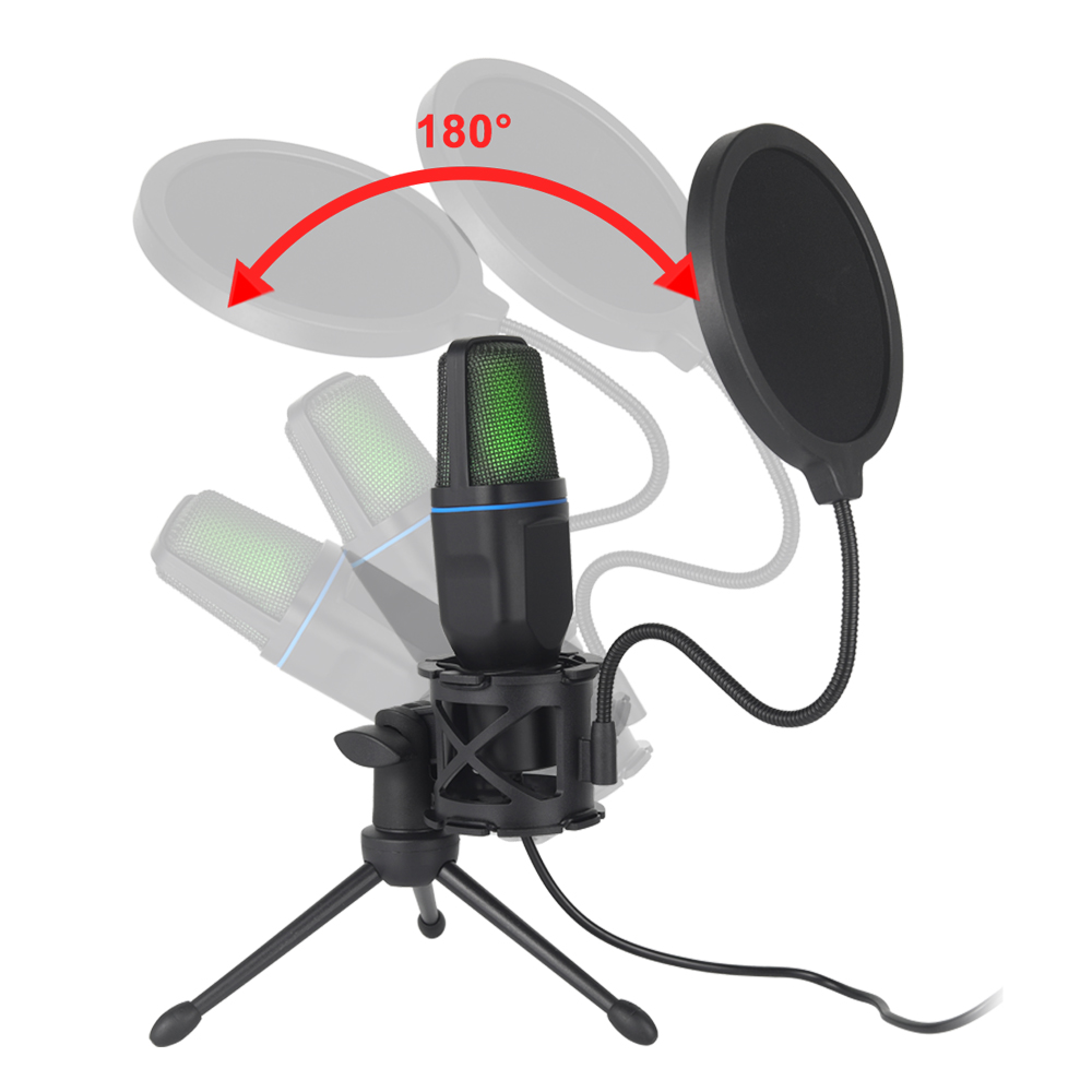 USB Microphone RGB Microfone Condensador Wire Gaming Mic for Podcast Recording Studio Streaming Laptop Desktop PC usb microphone mic karaoke microphone bluetooth microphone for phone ушной мониторинг 