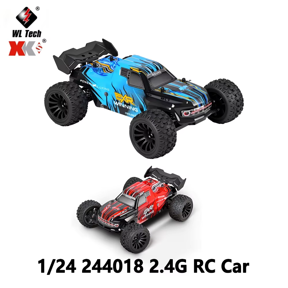 WLtoys 244018 1/24 スケール RC レーシングカー、2.4G 2WD 30KM/H 高速オフロードクローラー、LED ライト付き電動おもちゃ、男の子用ギフト